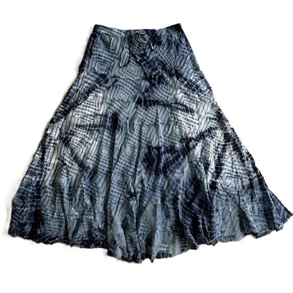 Free People "Serious Swagger". Blue Tie Dye Long Skirt. M - Picture 1 of 6